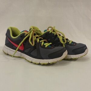 Nike Revelation 2 Sneakers - Gray, Lime, and Coral